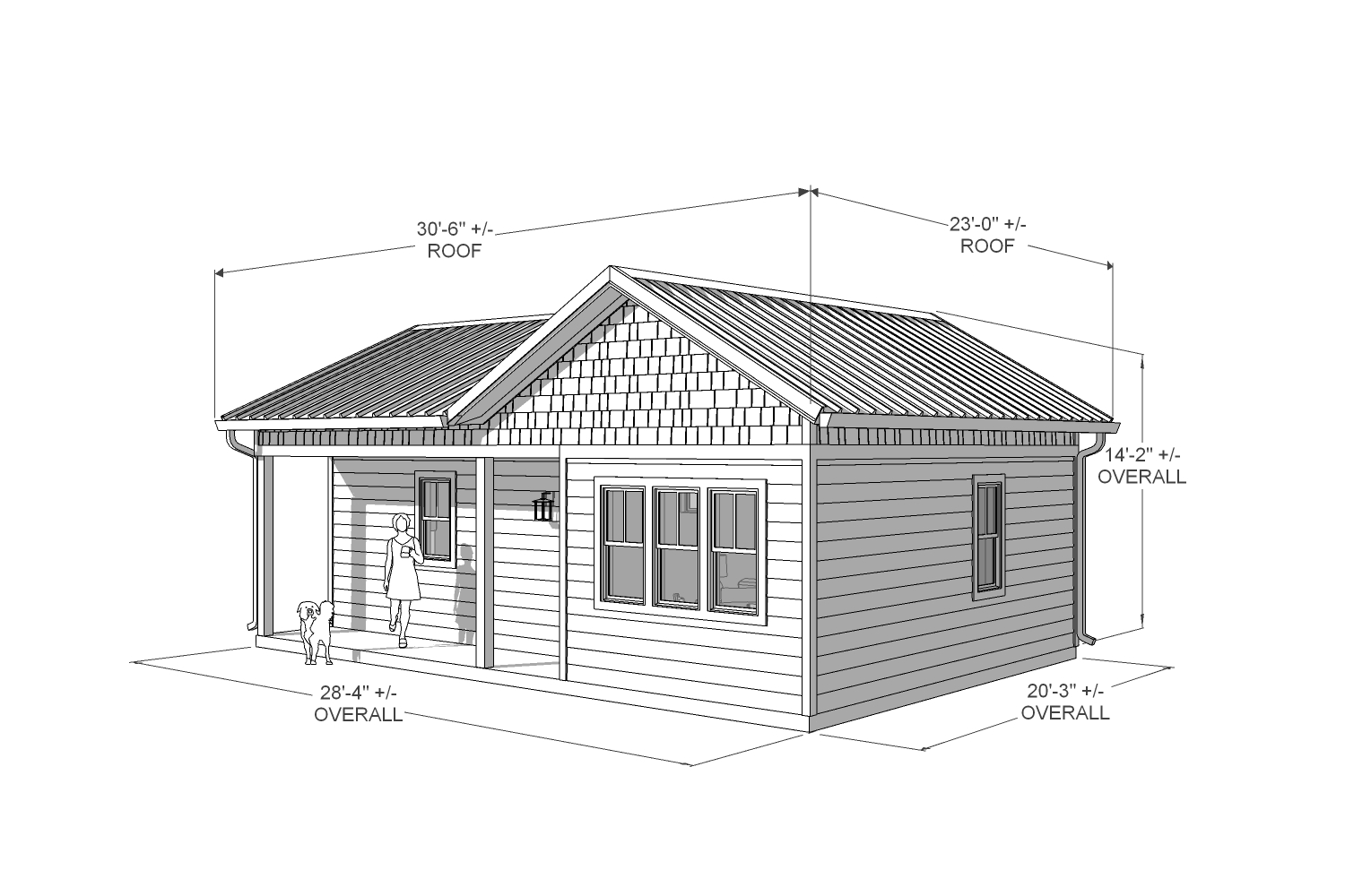 larch 490 craftsman front technical drawing